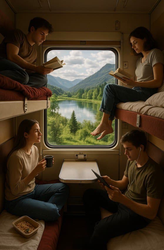 traveling by train